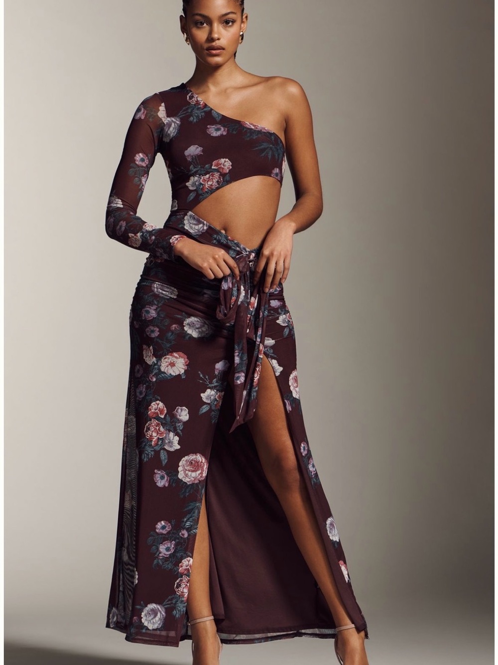 AFRM Shai One-Shoulder Cutout Maxi Dress NWT Size M
